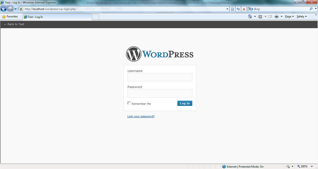 Wordpress login